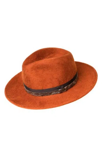 Bailey Croft Wool Fedora In Orange