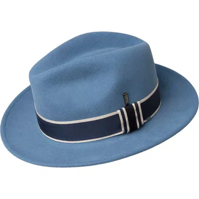 Bailey Rawn Packable Felted Wool Fedora In Blue