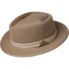 Bailey Reeder Wool Velour Fedora In Taupe