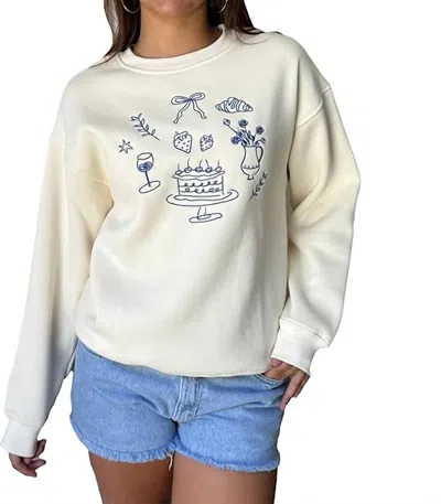 Bailey Rose A Few Of Our Favorite Things Sweatshirt In Beige