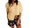 Bailey Rose Bar Harbor Short-sleeve Knit Cardigan In Yellow In Yellow