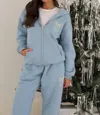 Bailey Rose Bow Sweat Set In Blue In Blue