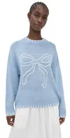 Bailey Rose Bow Sweater Powder Blue In Blue
