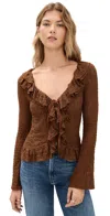 Bailey Rose Brown Long Sleeve Blouse Brown In Brown