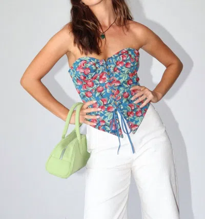 Bailey Rose Catalina Corset Top In Blue