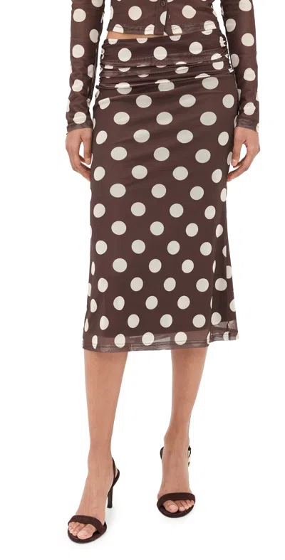 Bailey Rose Chocolate Polka-dot Skirt Chocolate In Brown