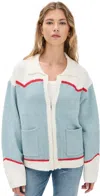 Bailey Rose Cowboy Cardigan Sky Blue In Blue