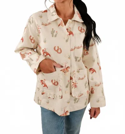 Bailey Rose Cowgirl Jacket In Ecru In Multi