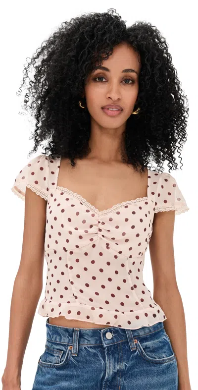 Bailey Rose Cream Polka Dot Blouse Cream In Brown