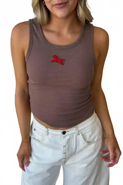 Bailey Rose Derby Tank In Brown In Gray