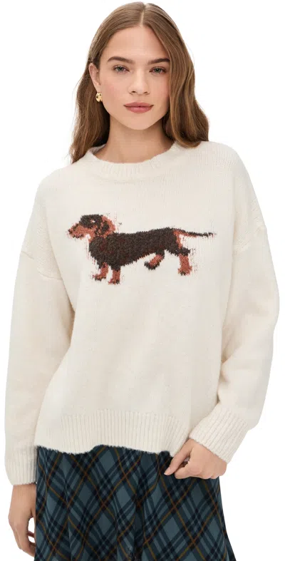 Bailey Rose Dog Sweater Cream In White