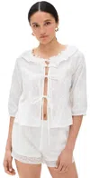 Bailey Rose Embroidered Top White In White