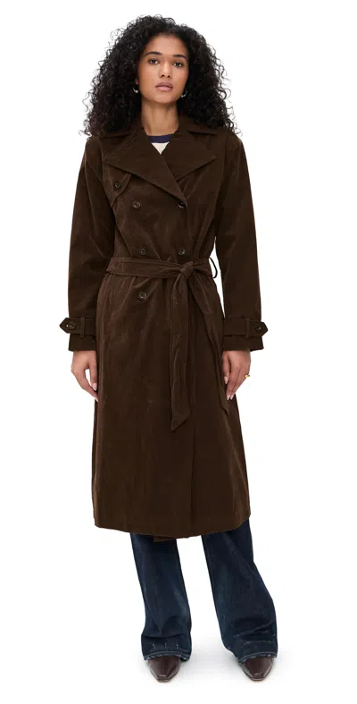 Bailey Rose Faux Suede Trench Brown