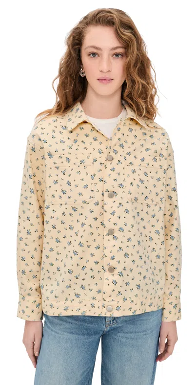 Bailey Rose Floral Button Down Shirt Cream In Neutral