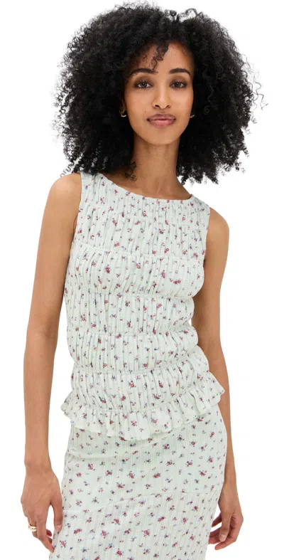 Bailey Rose Floral Top Pistachio In White