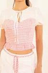 Bailey Rose Florence Gingham Top In Pink In Pink