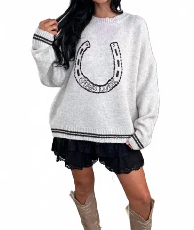 Bailey Rose Good Luck Charm Wool Sweater In Beige In White