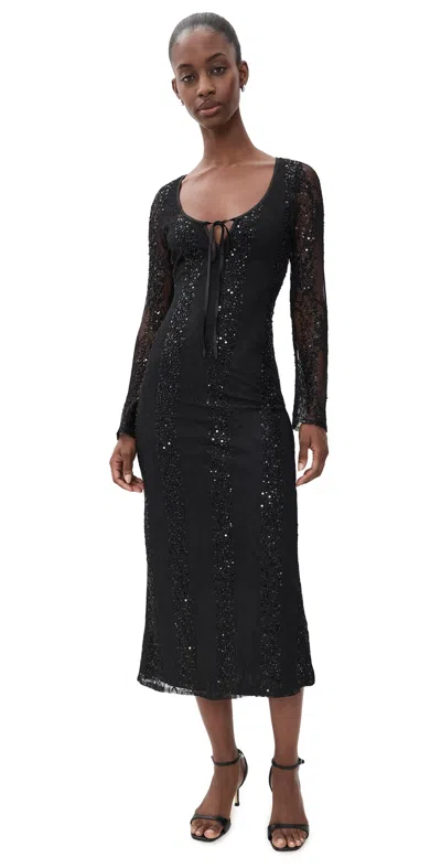 Bailey Rose Lace Maxi Dress Black