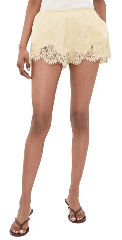 Bailey Rose Lace Mini Shorts Butter In Yellow