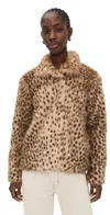 Bailey Rose Leopard Fur Coat Brown In Brown