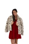 Bailey Rose Leopard Fur Coat In Beige In Beige