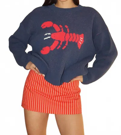 Bailey Rose Lobster Crewneck Sweater In Navy In Blue