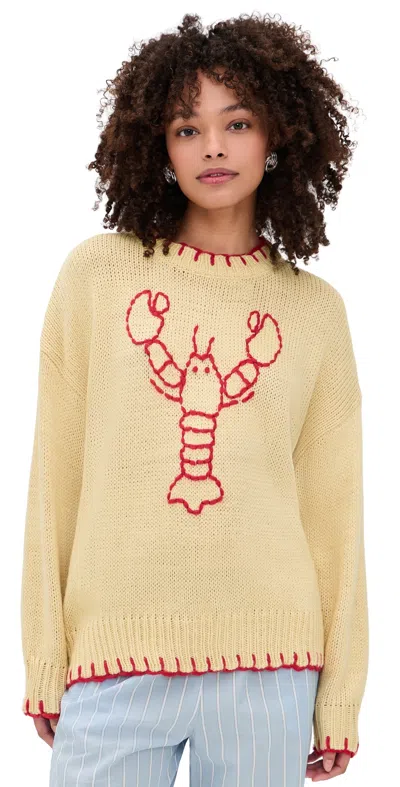 Bailey Rose Lobster Sweater Butter In White