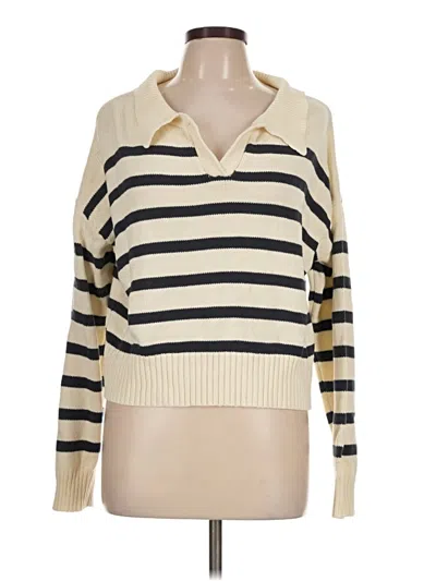 Pre-owned Bailey Rose Long Sleeve Top Ivory Collared Neckline Tops