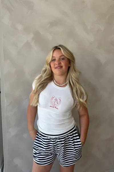 Bailey Rose Lucky Baby Tee In Off White In Multi