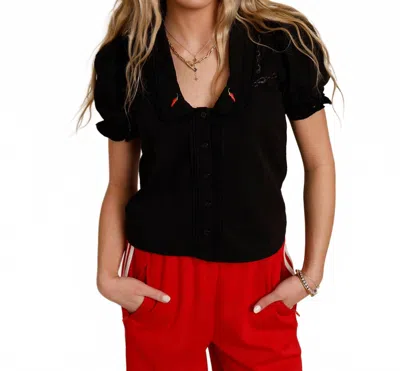 Bailey Rose Lucky Pepper Blouse In Black
