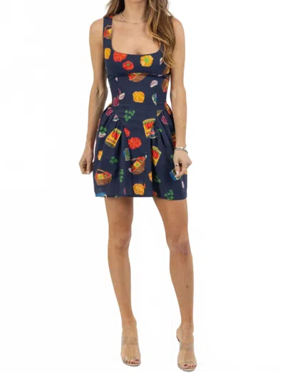 Bailey Rose Market Mini Dress In Navy Blue