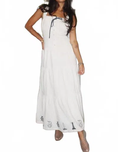 Bailey Rose Nautical Tie Maxi Dress In Off White