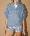 Bailey Rose Nora Pullover Sweater Top In Blue In Multi