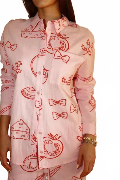 Bailey Rose Pasta Button Up Top In Pink