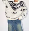 Bailey Rose Penelope Vintage Rose Sweater In Cream In White