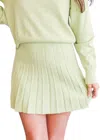Bailey Rose Pleated Mini Skirt In Spring Green In Green