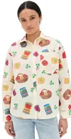 Bailey Rose Printed Button Down Shirt Cream Multi
