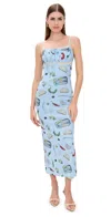 Bailey Rose Printed Midi Dress Powder Blue In Blue