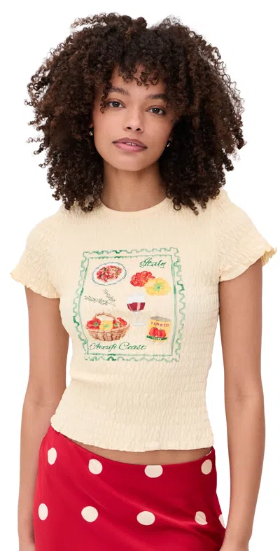 Bailey Rose Printed Tee Custard In Multi