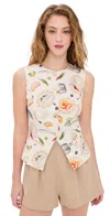 Bailey Rose Printed Top Cream Multi In Cream Multi
