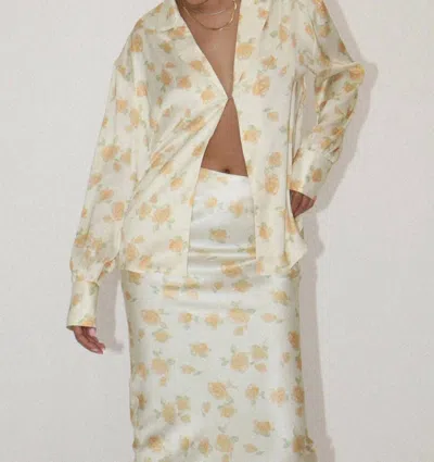 Bailey Rose Rose All Day Blouse In Custard In Multi
