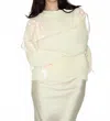Bailey Rose Satin Ribbon Pull On Sweater In Cream In Neutral