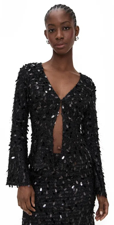 Bailey Rose Sequin Blouse Black