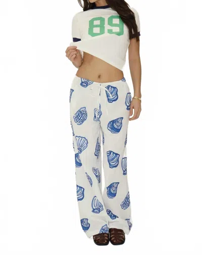 Bailey Rose Shell Pants In Off White/blue