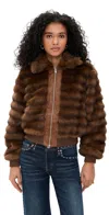 Bailey Rose Short Fur Coat Brown In Brown