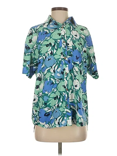 Bailey Rose Short Sleeve Blouse In Blue