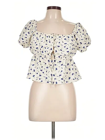 Pre-owned Bailey Rose Short Sleeve Blouse In Ivory
