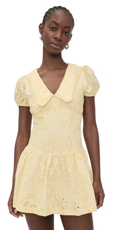 Bailey Rose Short Sleeve Mini Dress Yellow In Gold