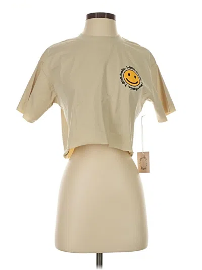 Bailey Rose Short Sleeve Turtleneck In Tan