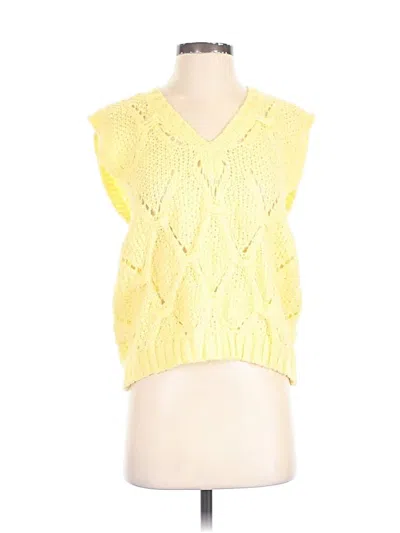 Pre-owned Bailey Rose Sleeveless Top Yellow V-neck Tops